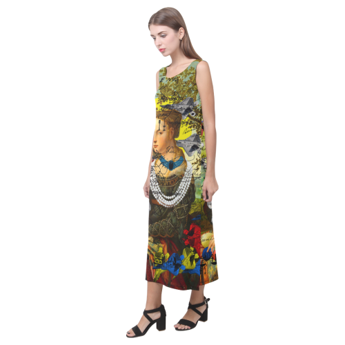 THE PLANE TECHNICIAN / UNPAINTER Phaedra Sleeveless Open Fork Long Dress (Model D08)