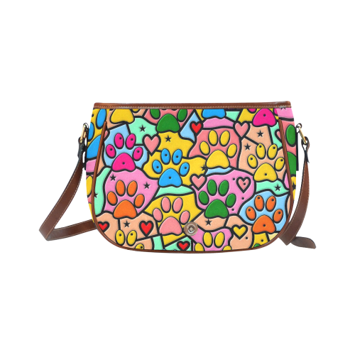 Popart Paws by Nico Bielow Saddle Bag/Large (Model 1649)