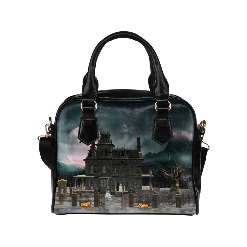 A creepy darkness halloween haunted house Shoulder Handbag (Model 1634)
