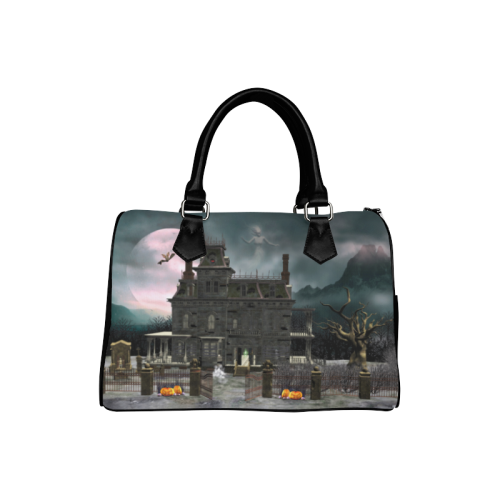 A creepy darkness halloween haunted house Boston Handbag (Model 1621)