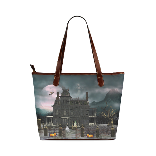 A creepy darkness halloween haunted house Shoulder Tote Bag (Model 1646)