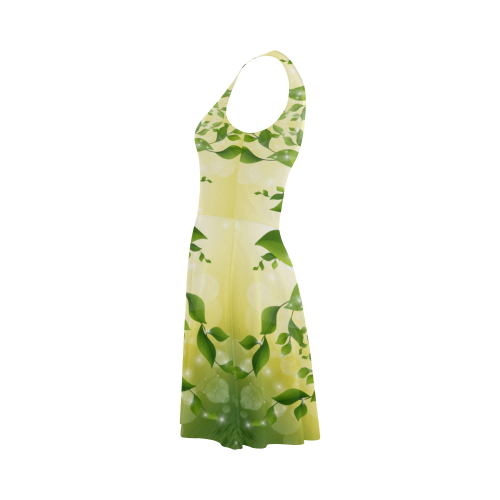 MAGIC LEAVES Kaleidoscope green yellow Atalanta Sundress (Model D04)