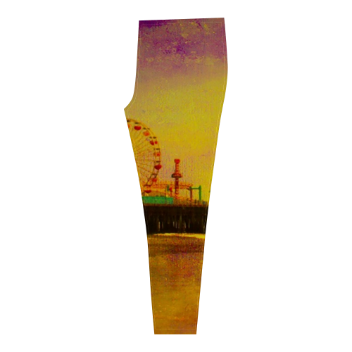 Yellow Purple Santa Monica Pier Cassandra Women's Leggings (Model L01)