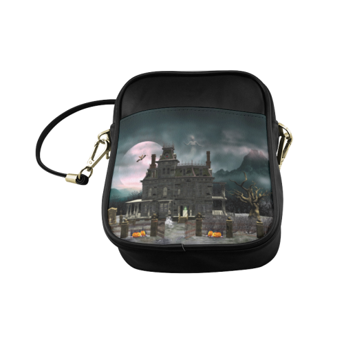 A creepy darkness halloween haunted house Sling Bag (Model 1627)