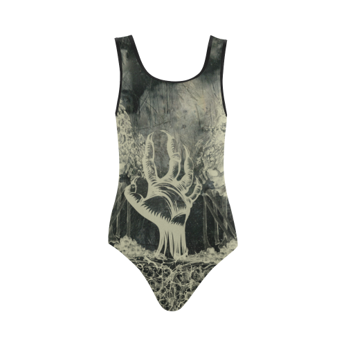 The dark side, skulls Vest One Piece Swimsuit (Model S04)