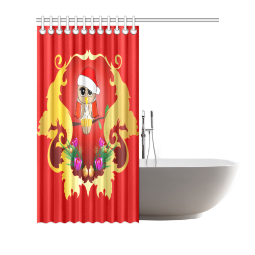 Christmas owl with gifts Shower Curtain 66"x72"