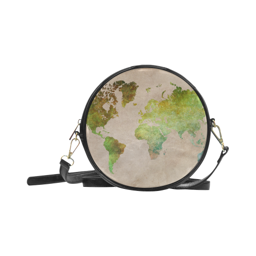 world map 32 Round Sling Bag (Model 1647)