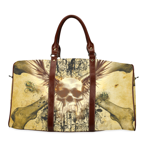 Amazing skull, wings and grunge Waterproof Travel Bag/Large (Model 1639)