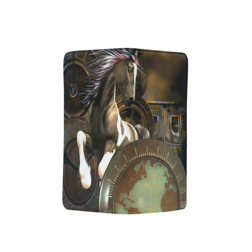 Steampunk, awesome horse with clocks and gears Men's Clutch Purse （Model 1638）