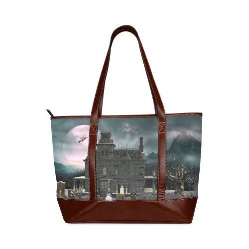 A creepy darkness halloween haunted house Tote Handbag (Model 1642)