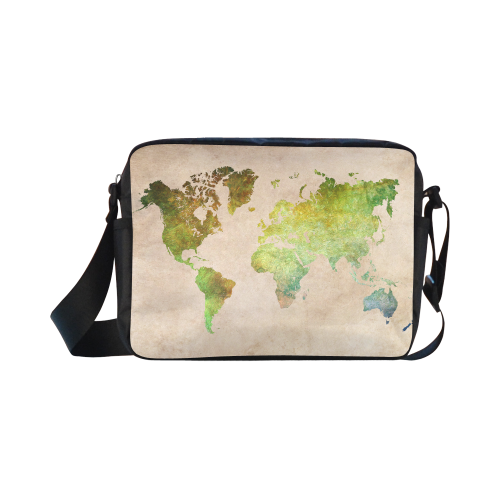 world map 32 Classic Cross-body Nylon Bags (Model 1632)