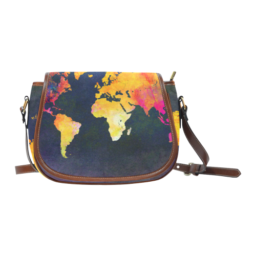 world map 31 Saddle Bag/Large (Model 1649)