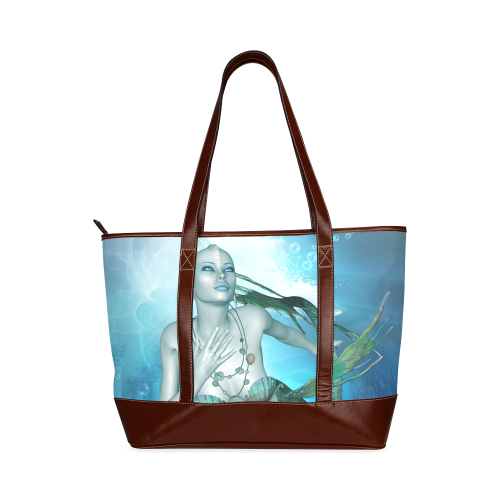 Wonderful mermaid in blue colors Tote Handbag (Model 1642)