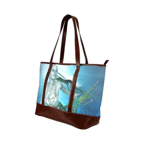 Wonderful mermaid in blue colors Tote Handbag (Model 1642)