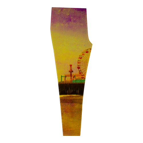 Yellow Purple Santa Monica Pier Cassandra Women's Leggings (Model L01)