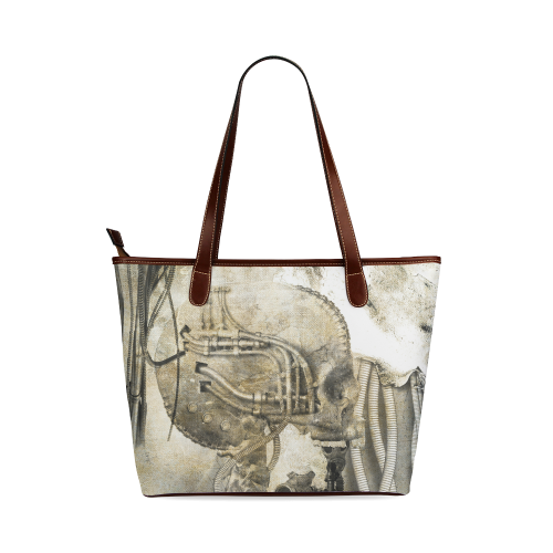 Awesome technical skull, vintage design Shoulder Tote Bag (Model 1646)