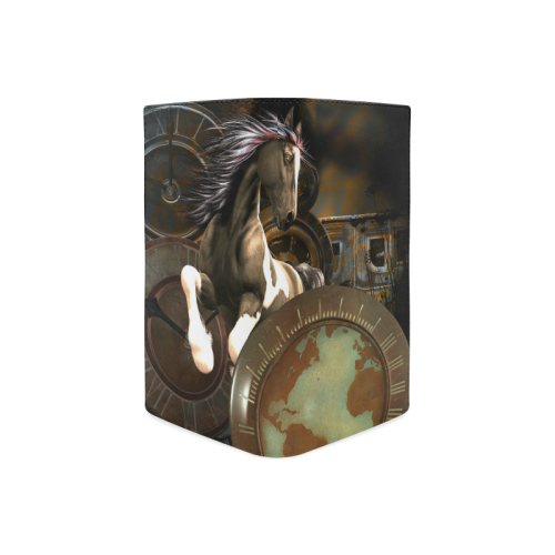 Steampunk, awesome horse with clocks and gears Women's Leather Wallet (Model 1611)