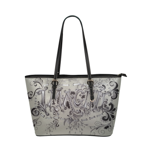 "IMAGINE"-LEATHER TOTE Leather Tote Bag/Large (Model 1651)