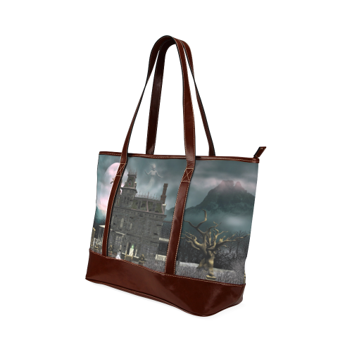 A creepy darkness halloween haunted house Tote Handbag (Model 1642)