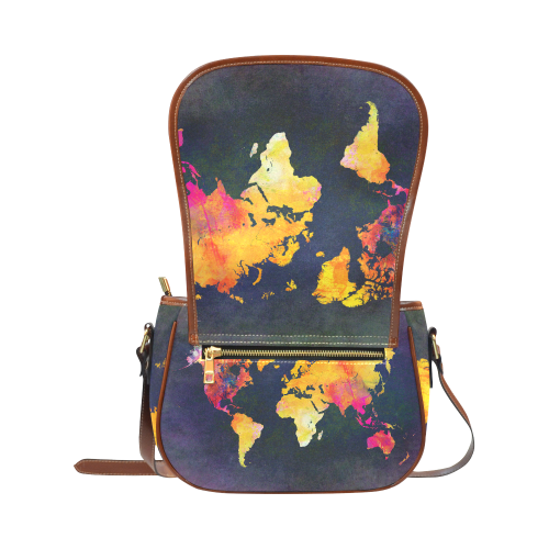 world map 31 Saddle Bag/Large (Model 1649)