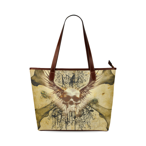 Amazing skull, wings and grunge Shoulder Tote Bag (Model 1646)