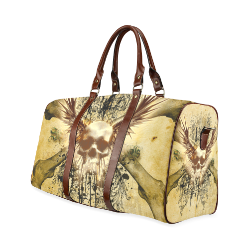 Amazing skull, wings and grunge Waterproof Travel Bag/Large (Model 1639)