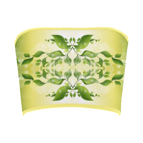 MAGIC LEAVES Kaleidoscope green yellow Bandeau Top