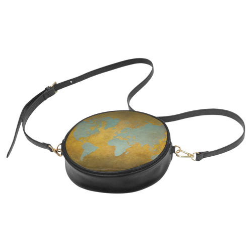 world map 34 Round Sling Bag (Model 1647)