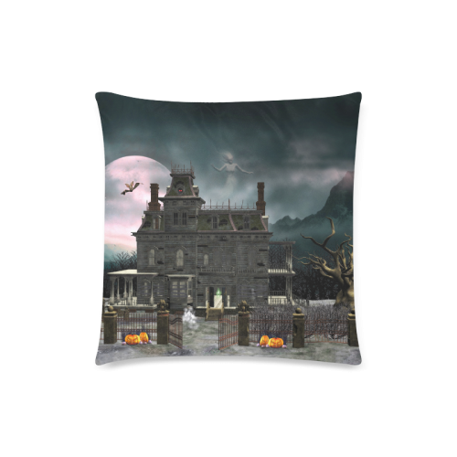 A creepy darkness halloween haunted house Custom Zippered Pillow Case 18"x18" (one side)