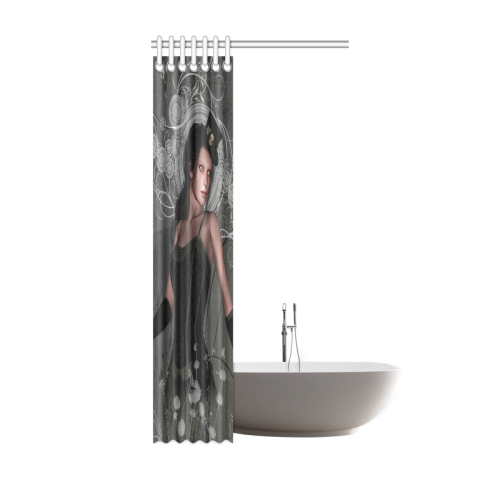The dark lady with flowers, victorian Shower Curtain 36"x72"
