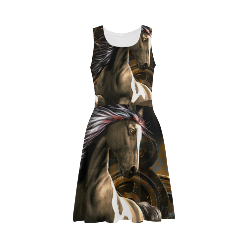 Steampunk, awesome horse with clocks and gears Atalanta Sundress (Model D04)