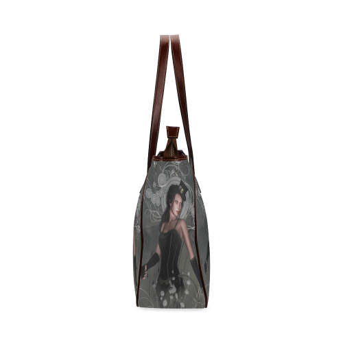 The dark lady with flowers, victorian Classic Tote Bag (Model 1644)
