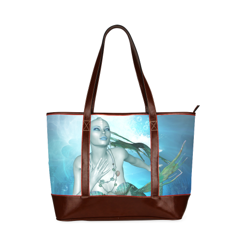 Wonderful mermaid in blue colors Tote Handbag (Model 1642)