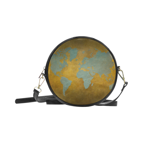 world map 34 Round Sling Bag (Model 1647)