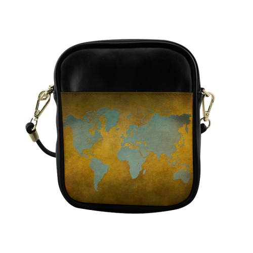 world map 34 Sling Bag (Model 1627)