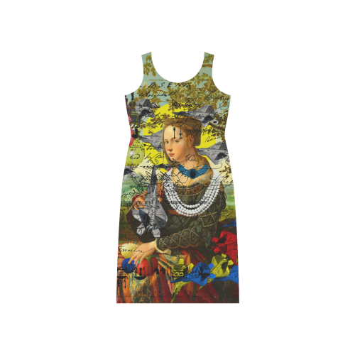 THE PLANE TECHNICIAN / UNPAINTER Phaedra Sleeveless Open Fork Long Dress (Model D08)