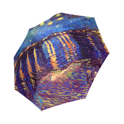 Van Gogh Starry Night Over Rhone Foldable Umbrella (Model U01)