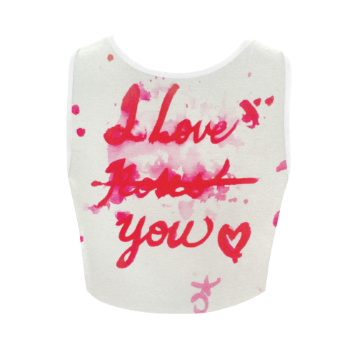 I Love Roses Women's Crop Top (Model T42)