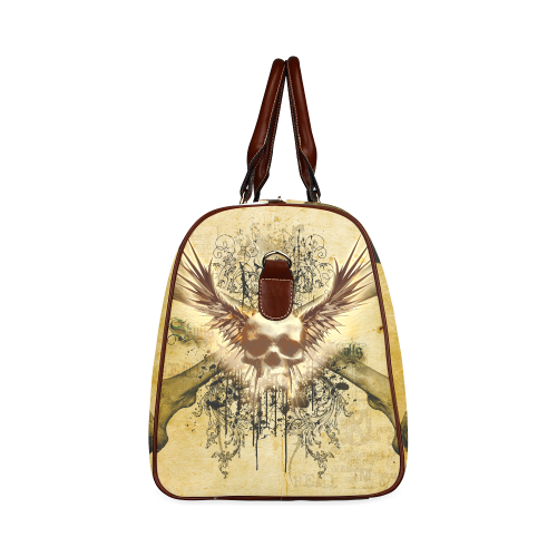 Amazing skull, wings and grunge Waterproof Travel Bag/Large (Model 1639)