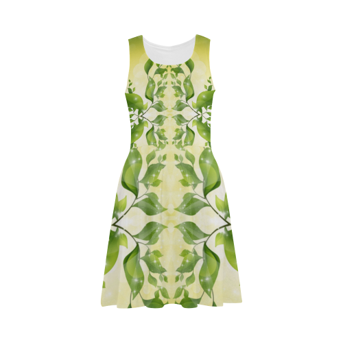 MAGIC LEAVES Kaleidoscope green yellow Atalanta Sundress (Model D04)