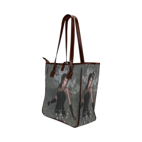 The dark lady with flowers, victorian Classic Tote Bag (Model 1644)