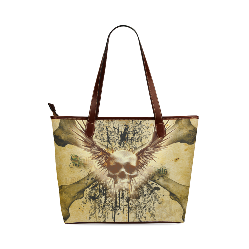 Amazing skull, wings and grunge Shoulder Tote Bag (Model 1646)
