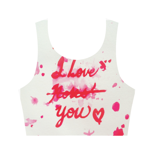 I Love Roses Women's Crop Top (Model T42)