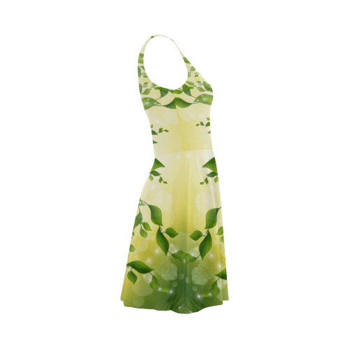 MAGIC LEAVES Kaleidoscope green yellow Atalanta Sundress (Model D04)