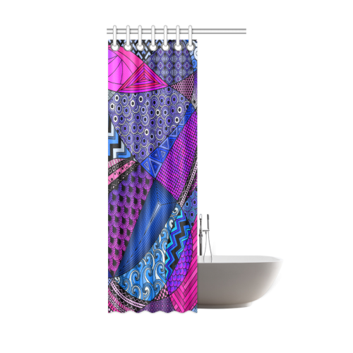 Pink Purple Blue Tangles by ArtformDesigns Shower Curtain 36"x72"