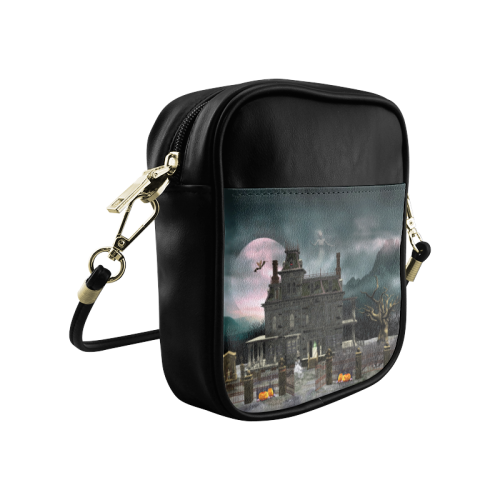 A creepy darkness halloween haunted house Sling Bag (Model 1627)