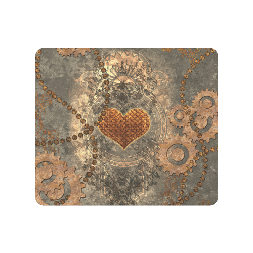 Steampuink, rusty heart with clocks and gears Men's Clutch Purse （Model 1638）