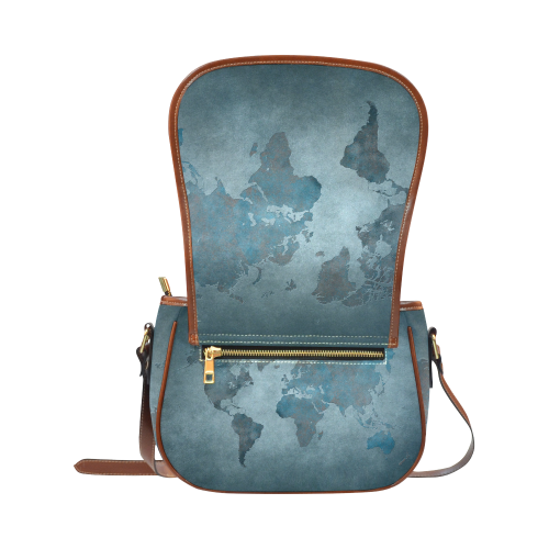 world map 35 Saddle Bag/Large (Model 1649)