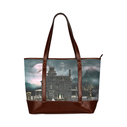 A creepy darkness halloween haunted house Tote Handbag (Model 1642)