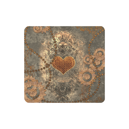 Steampuink, rusty heart with clocks and gears Women's Clutch Wallet (Model 1637)